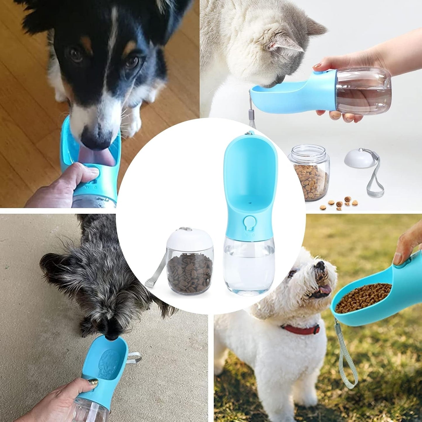 HYDRAPAW™ Portable Dog Bottle – Lekvrije waterfles met drinkbak voor onderweg