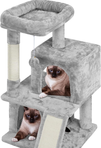 PAWLOFT™ Cat Tower – Luxe krabpaal met dubbele huisjes &amp; zachte ligplaatsen