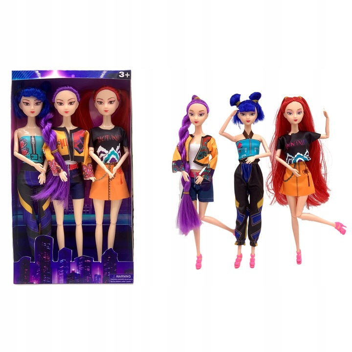 StarVibe™ | K-Pop Hunter Dockor med Sångfunktion – 3-Pack