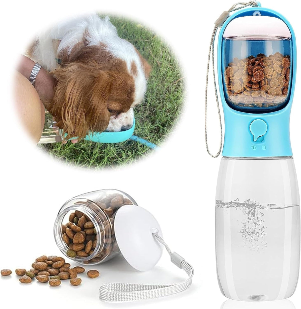 HYDRAPAW™ Portable Dog Bottle – Lekvrije waterfles met drinkbak voor onderweg