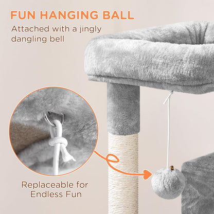 PAWLOFT™ Cat Tower – Luxe krabpaal met dubbele huisjes &amp; zachte ligplaatsen