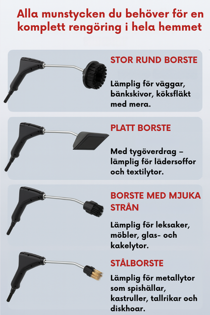 Vaporix™ | 105°C Kraftfull Ångrengörare med 3 BAR Tryck