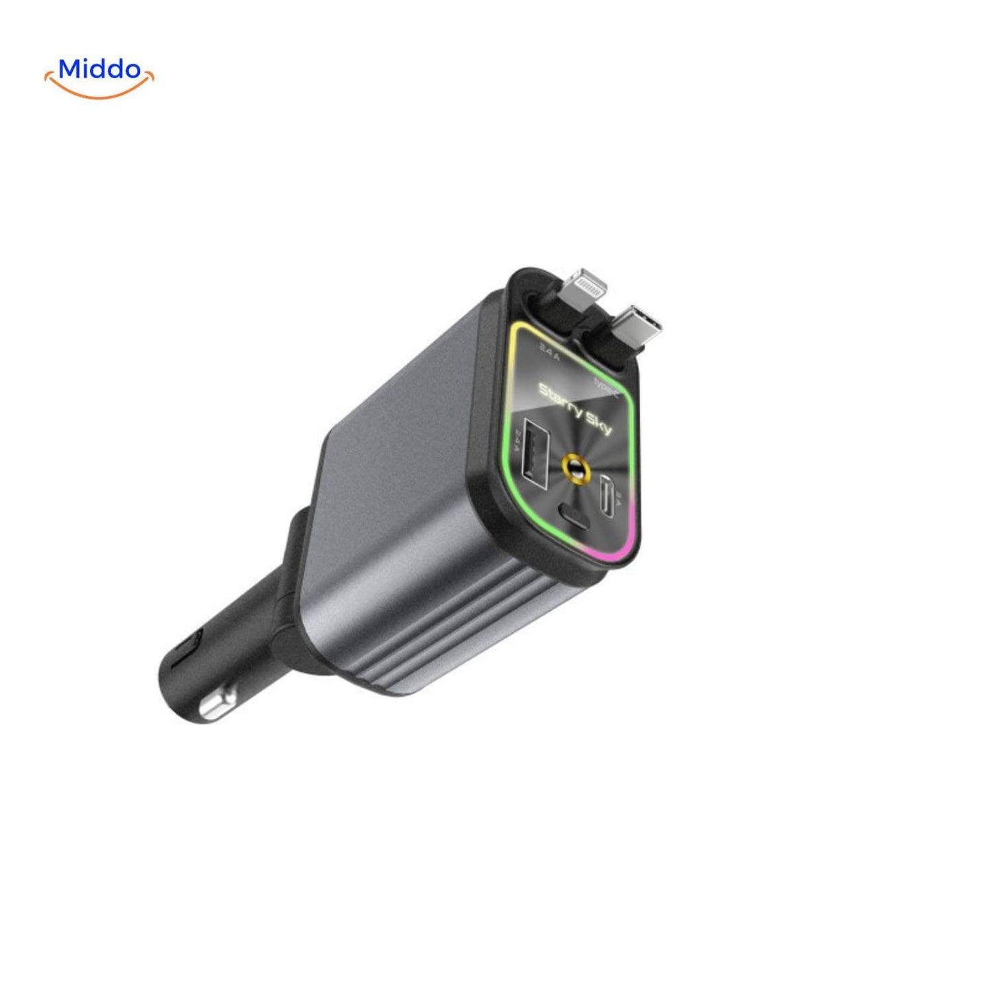 VoltDrive™ Starlight Edition – 4-i-1 billaddare med blixtsnabb 120W laddning