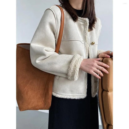Shearling Chic™| – Lyxig damjacka i fårskinn