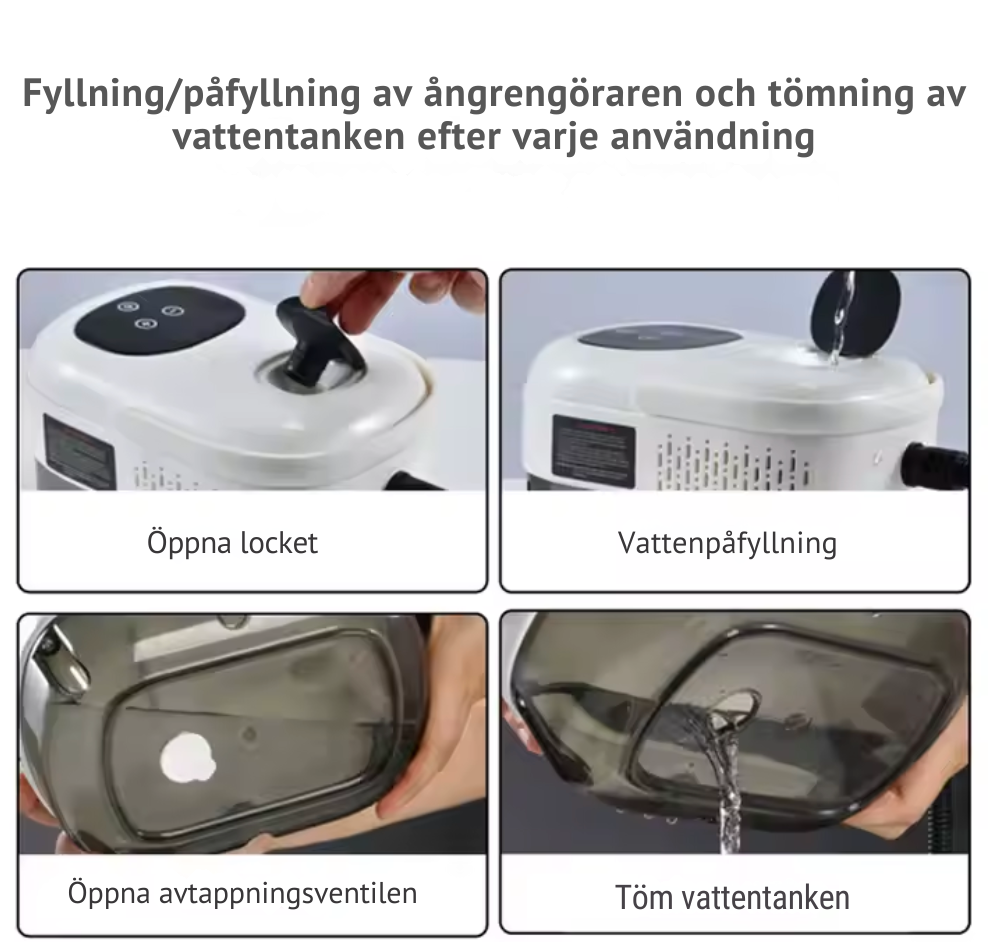 Vaporix™ | 105°C Kraftfull Ångrengörare med 3 BAR Tryck