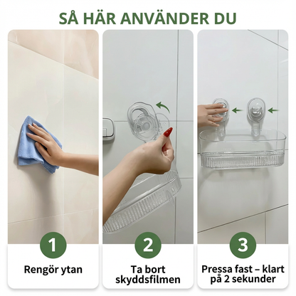 VäggFäst™ | Borrfri & Självhäftande Vägghylla för Kök och Badrum
