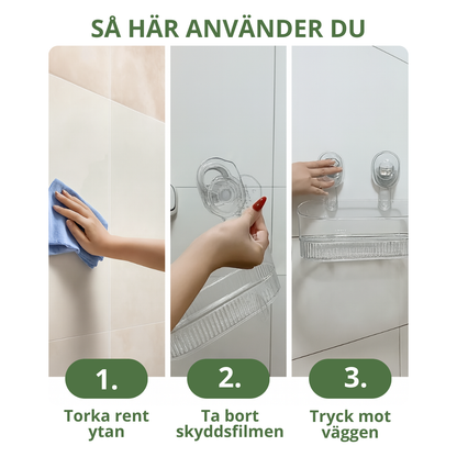 Vezala™ – Självhäftande Vägg­hylla utan Borrning för Kök & Badrum