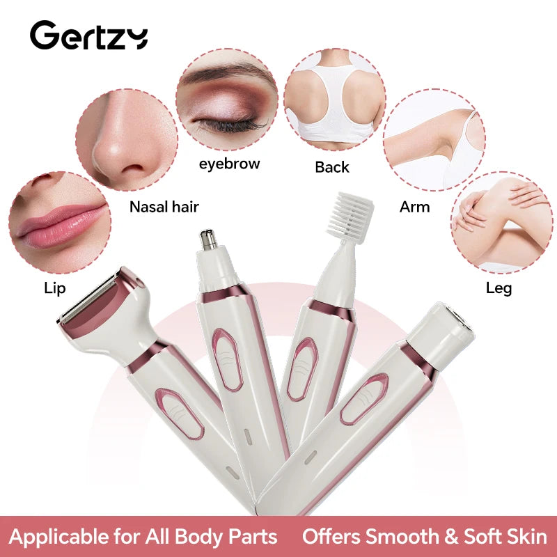 SILKYSHAVE™ 4-in-1 Elektrisch Scheerapparaat voor Dames – Pijnloos, nat &amp; droog, oplaadbaar