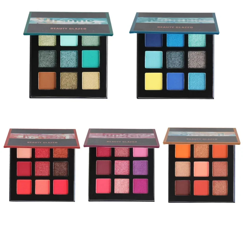 BEAUTY GLAZED™ 9-Color Eyeshadow Palette – Langhoudende matte &amp; shimmer kleuren
