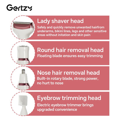 SILKYSHAVE™ 4-in-1 Elektrisch Scheerapparaat voor Dames – Pijnloos, nat &amp; droog, oplaadbaar