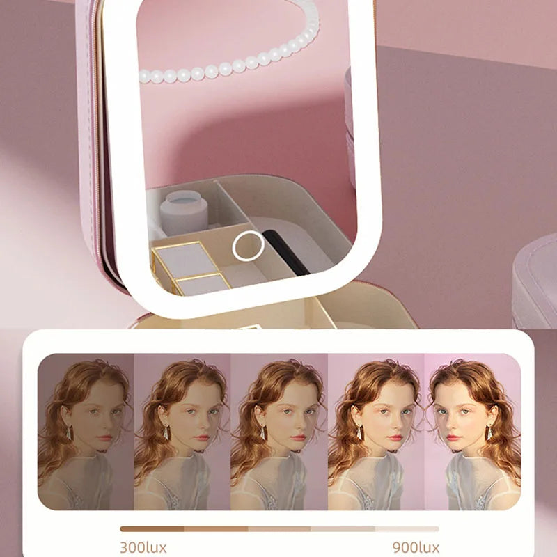 LUMIREL™ Draagbare LED Make-upspiegel – Verstelbare helderheid &amp; oplaadbaar (Compact Travel Design)