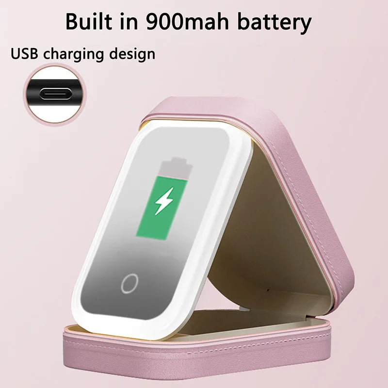 LUMIREL™ Draagbare LED Make-upspiegel – Verstelbare helderheid &amp; oplaadbaar (Compact Travel Design)