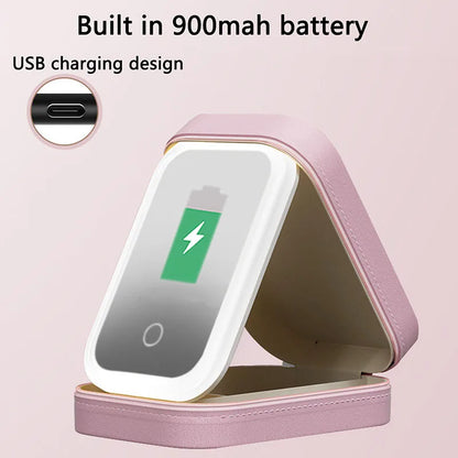 LUMIREL™ Draagbare LED Make-upspiegel – Verstelbare helderheid &amp; oplaadbaar (Compact Travel Design)