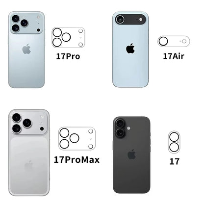 4Pcs Camera Lens Protectors Glass For iPhone 17 Pro Max 14 15 16 Plus 17 Air 13 12 Mini 11 Protective Film For iPhone 17 Pro Max