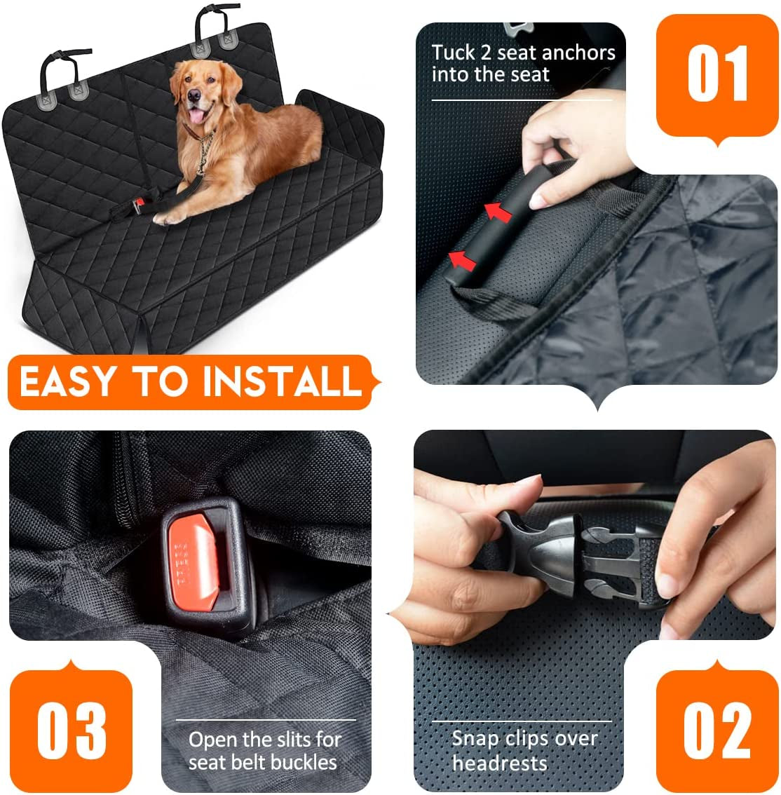 PAWSAFE™ Deluxe Car Seat Cover – Waterdichte honden autostoelhoes voor de achterbank