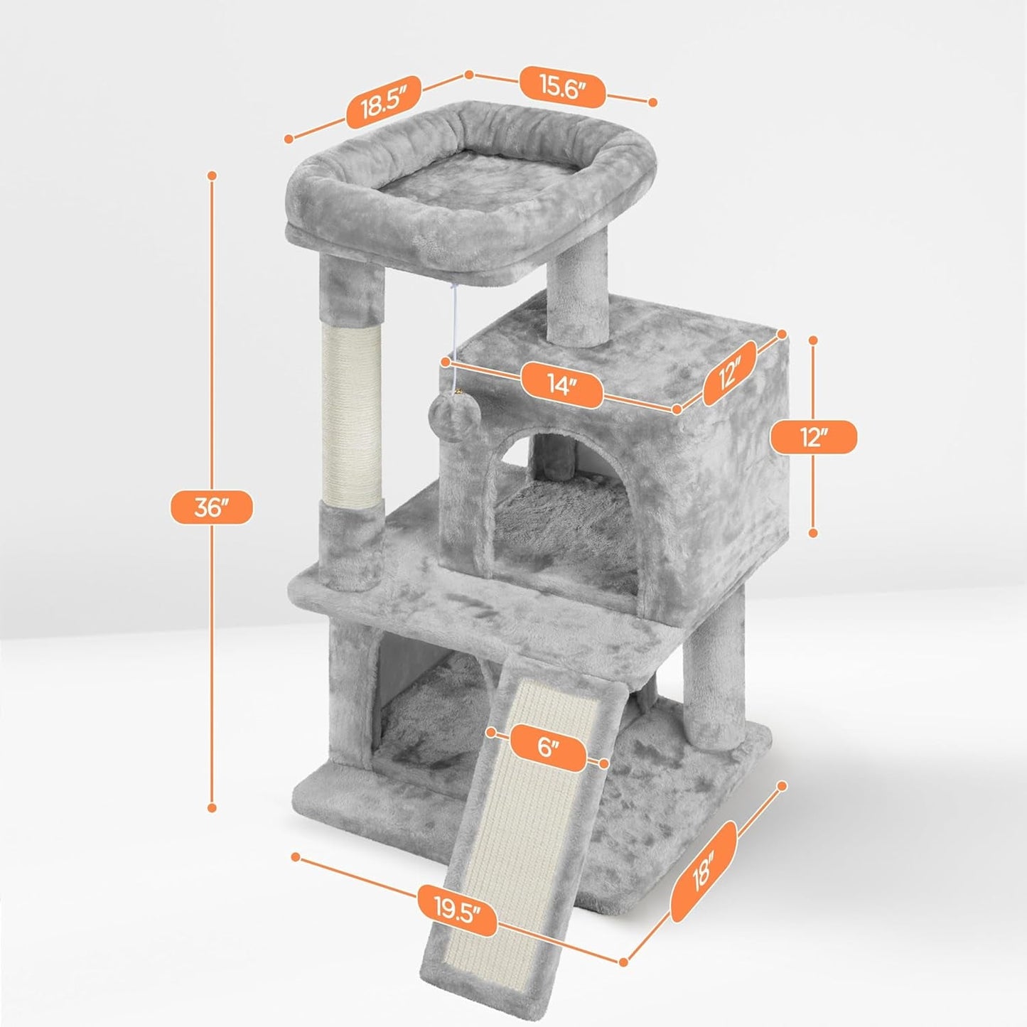 PAWLOFT™ Cat Tower – Luxe krabpaal met dubbele huisjes &amp; zachte ligplaatsen