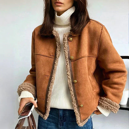 Shearling Chic™| – Lyxig damjacka i fårskinn