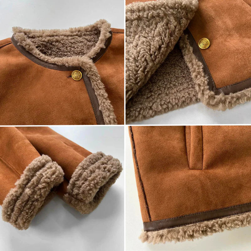 Shearling Chic™| – Lyxig damjacka i fårskinn
